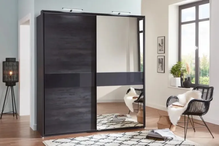 Erfurt Sliding Door Wardrobe | Double Hanging Rails & 2 shelves