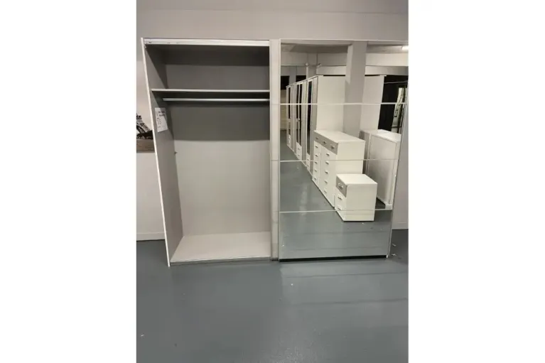 Ernie Sliding Door Wardrobe | Double Hanging Rails & Shelf 2