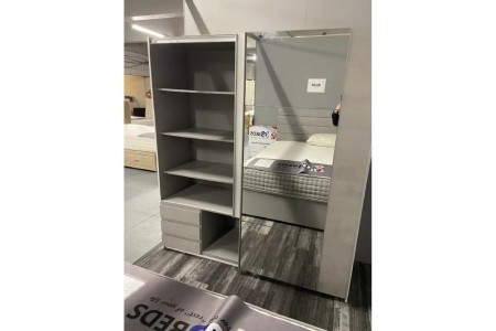 Emden Sliding Door Wardrobe | 3 Shelves & 3 Drawers