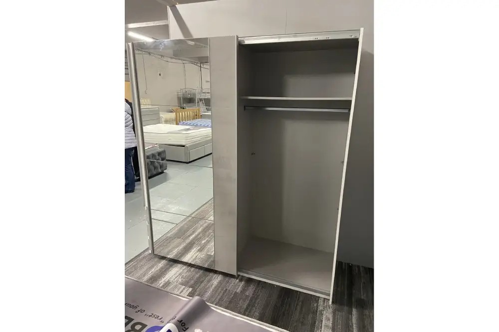 Emden Sliding Door Wardrobe | 3 Shelves & 3 Drawers